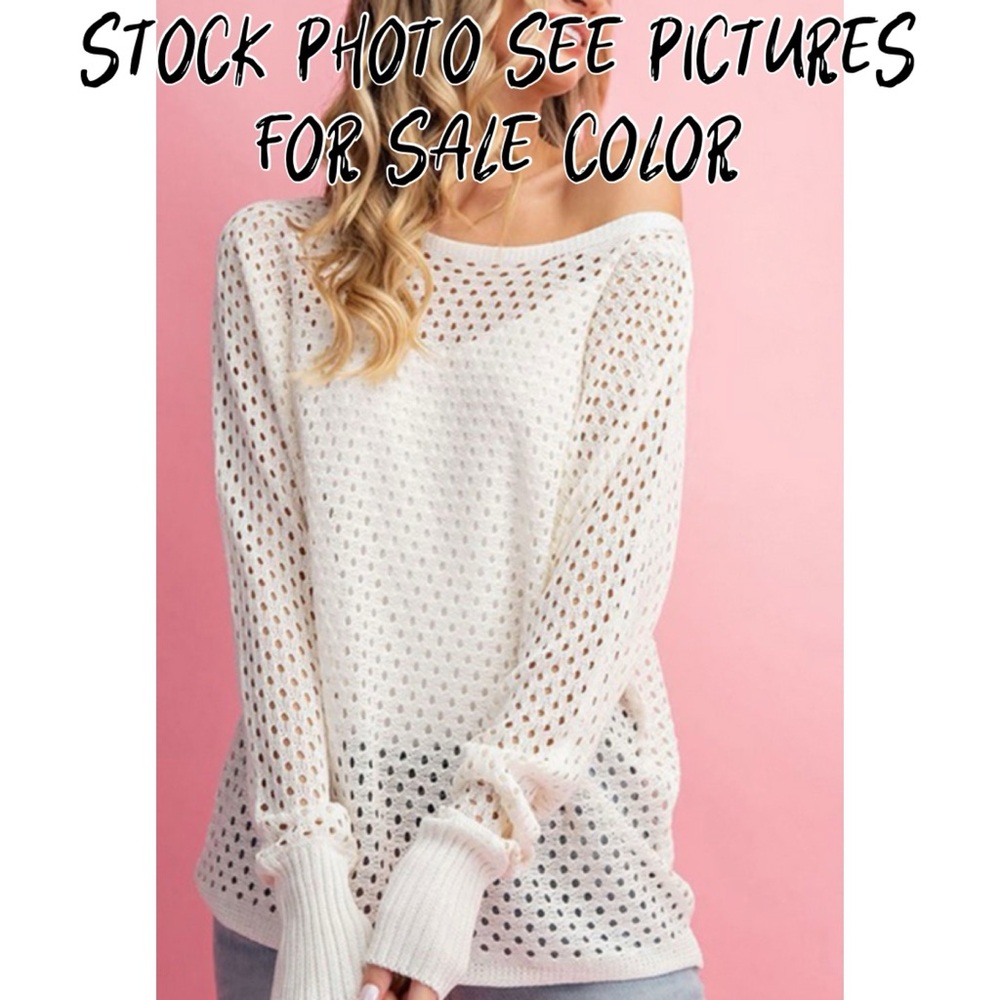 NWT Women's EE:SOME Open Knit Slouchy Lightweight Sweater Sz S/M in Mocha